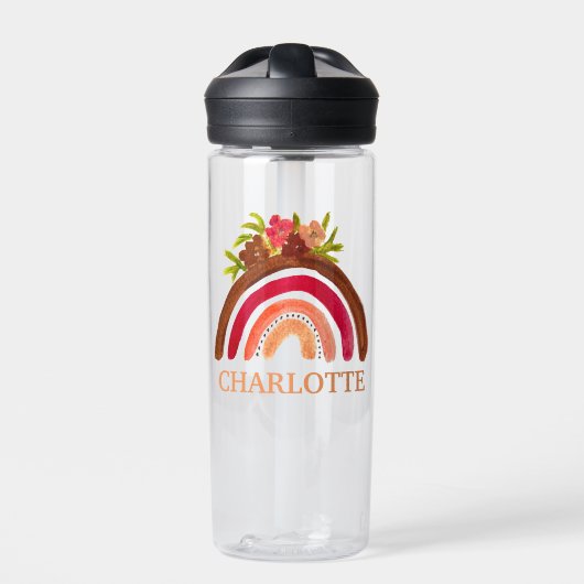 Niedlich Boho Pastor Floral Moderner Regenbogen Trinkflasche (Vorderseite)