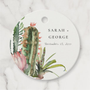 NIEDLICH BOHO PINK FLORAL DESERT CACTI FOLIAGE WED GESCHENKANHÄNGER