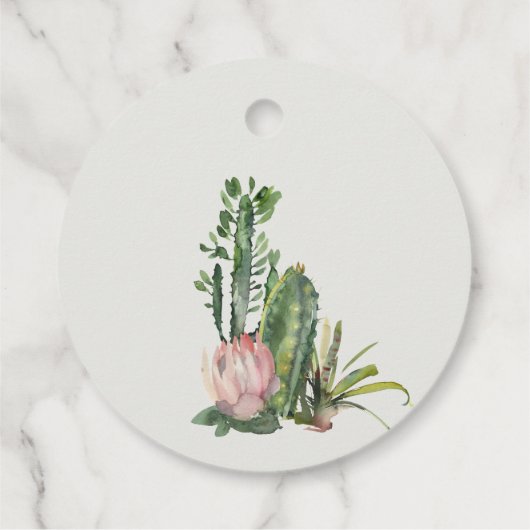 NIEDLICH BOHO PINK FLORAL DESERT CACTI FOLIAGE WED GESCHENKANHÄNGER (Rückseite)