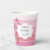 Niedlich Boho Pink Pappbecher (Rückseite)