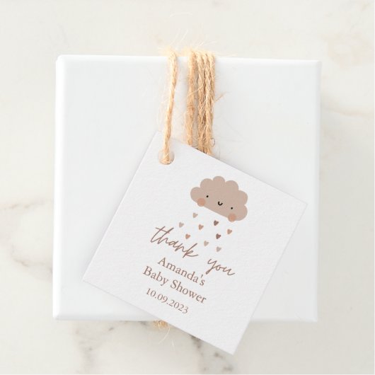 Niedlich Boho Rain Cloud Baby Dusche Geschenkanhänger (Beispiel)
