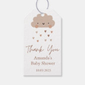 Niedlich Boho Rain Cloud Baby Dusche Geschenkanhänger (Vorderseite)