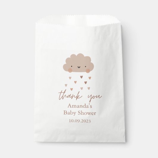 Niedlich Boho Rain Cloud Baby Dusche Geschenktütchen (Vorderseite)