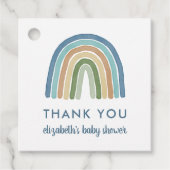 Niedlich Boho Rainbow Baby Dusche Danke Blue Geschenkanhänger (Vorderseite)