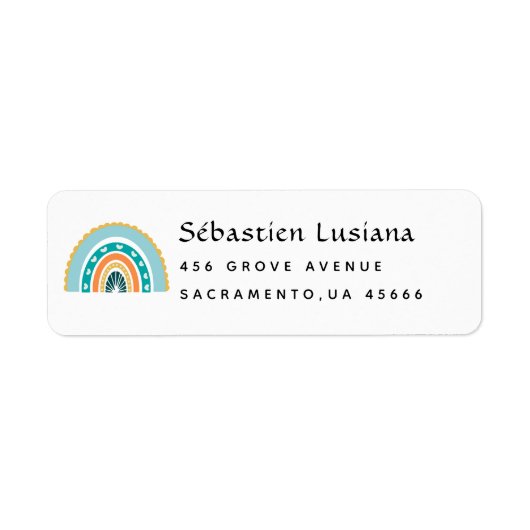 Niedlich Boho Rainbow Baby Dusche Rücksendeadresse (Vorne)