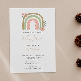 Niedlich Boho Rainbow Baby ShowBlume Erde Tones Einladung