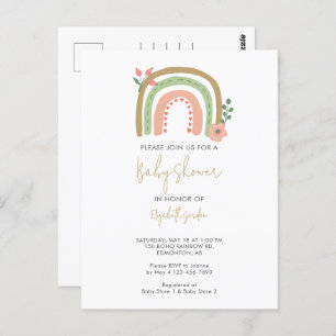 Niedlich Boho Rainbow Baby ShowBlume Erde Tones Postkarte