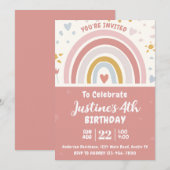 Niedlich Boho Rainbow Birthday Party Einladung (Vorne/Hinten)