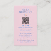 Niedlich Boho Rainbow Cloud Watercolor Babysitter Visitenkarte (Rückseite)