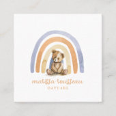 Niedlich Boho Rainbow Daycare Babysitter Kinderbet Quadratische Visitenkarte (Vorderseite)