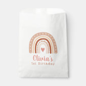 Niedlich Boho Rainbow Girls zum ersten Geburtstag Geschenktütchen (Vorderseite)