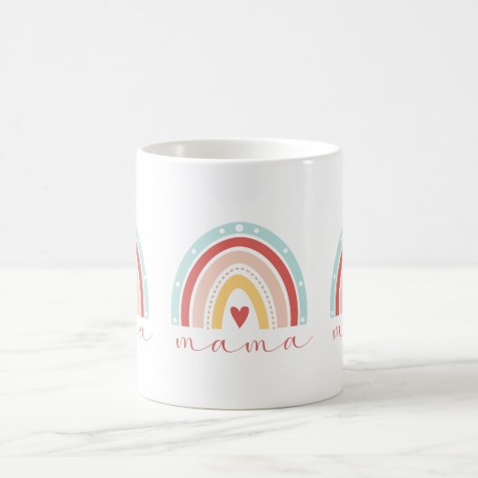 Niedlich Boho Rainbow Heart Mama Mama Mütter Day Kaffeetasse (Mittel)