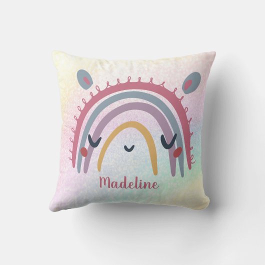 Niedlich Boho Rainbow Kissen (Rückseite)