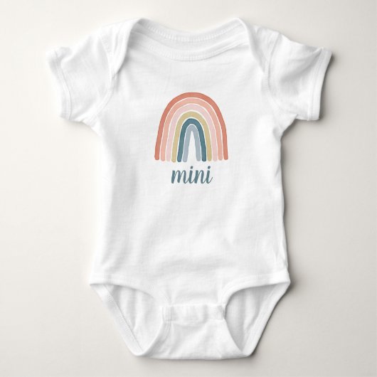Niedlich Boho Rainbow-Mini-Script-Matching Baby Strampler (Vorderseite)