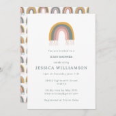 Niedlich Boho Rainbow Minimalistisch Baby Dusche Einladung (Vorne/Hinten)