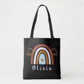 Niedlich Boho Rainbow mit Personalisiertem Namen Tasche (Vorderseite)