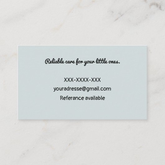 Niedlich Boho Rainbow Pastel Heart Babysitter Visitenkarte (Rückseite)