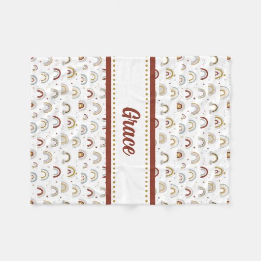 Niedlich Boho Rainbow Pattern Kids Fleece Blanket (Vorderseite (Horizontal))