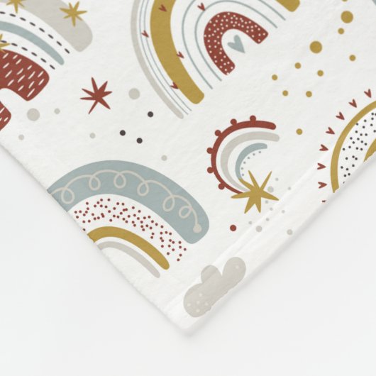 Niedlich Boho Rainbow Pattern Kids Fleece Blanket (Ecke)