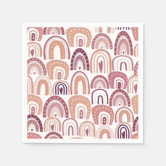 Niedlich Boho Rainbow Pattern Serviette (Vorderseite)