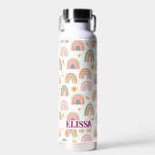 Niedlich Boho Rainbow Pattername Personalisiert Trinkflasche (Vorne)