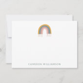 Niedlich Boho Rainbow Personalisiert Baby and Kids Mitteilungskarte (Vorderseite)