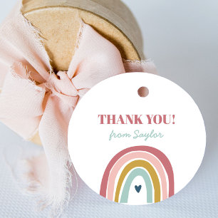 Niedlich Boho Rainbow Pink Geburtstag Geschenkanhänger