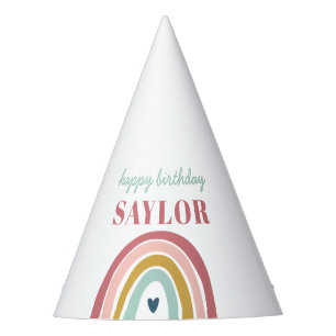 Niedlich Boho Rainbow Pink Geburtstag Partyhütchen