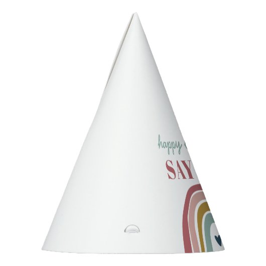 Niedlich Boho Rainbow Pink Geburtstag Partyhütchen (Links)