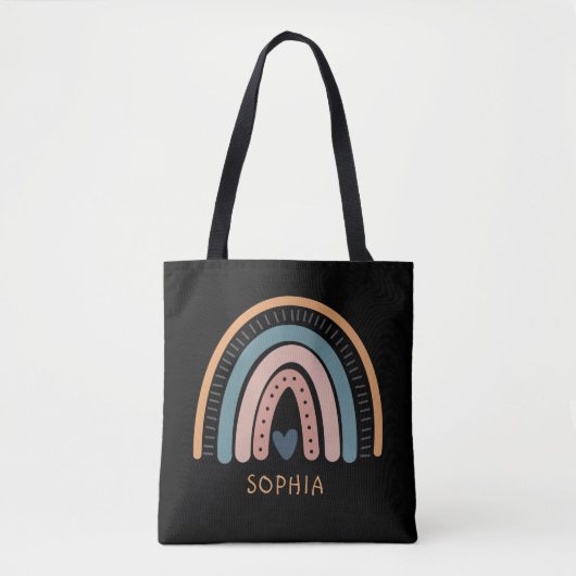 Niedlich Boho Rainbow Pink Pastell Tote Bag Tasche (Vorderseite)