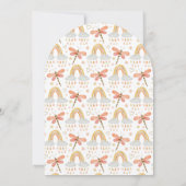 Niedlich Boho Rainbow Raindrops Arch Baby Dusche Einladung (Rückseite)