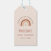 Niedlich Boho Rainbow Terracotta Kinderdusche Moon Geschenkanhänger (Vorderseite)