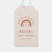 Niedlich Boho Rainbow Terracotta Kinderdusche Moon Geschenkanhänger (Rückseite)