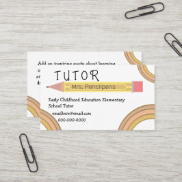 Niedlich Boho Rainbows Tutor-Lehrerin Visitenkarte