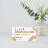 Niedlich Boho Rainbows Tutor-Lehrerin Visitenkarte (Stehend Vorderseite)