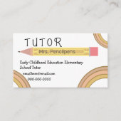 Niedlich Boho Rainbows Tutor-Lehrerin Visitenkarte (Vorderseite)