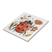 Niedlich Boho Red Ladybug Skandinavische Folklorek Fliese (Seite)
