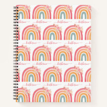 Niedlich Boho Regenbogen mit Watercolor Pink Flora