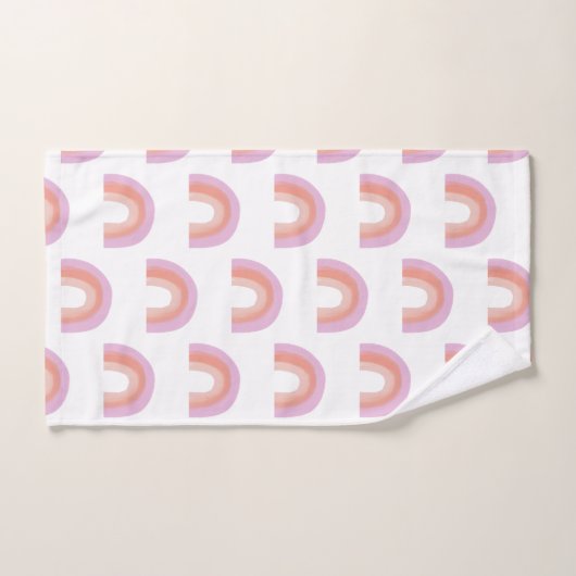 Niedlich Boho Regenbogen Muster Malerei Korallen L Badhandtuch Set (Handtuch)