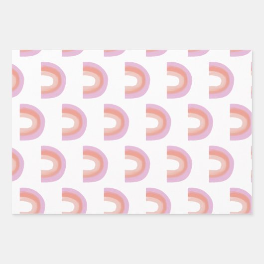 Niedlich Boho Regenbogen Muster Malerei Korallen L Geschenkpapier Set (Vorderseite 3)