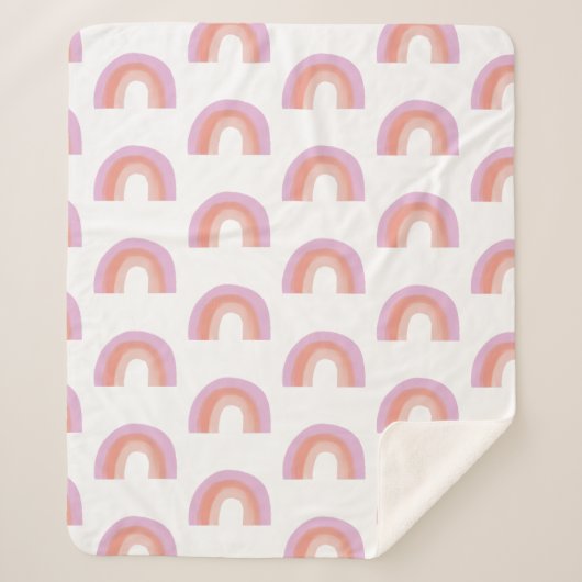 Niedlich Boho Regenbogen Muster Malerei Korallen L Sherpadecke (Vorderseite)