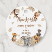Niedlich Boho Safari Animals Kinderdusche Danke Geschenkanhänger (Vorderseite)