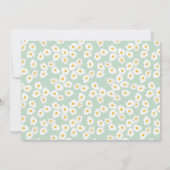 Niedlich Boho Sage Daisies Floral Custom Baby Show Dankeskarte (Rückseite)