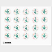 Niedlich Boho Schlange & Wildblume Sticker (Blatt)