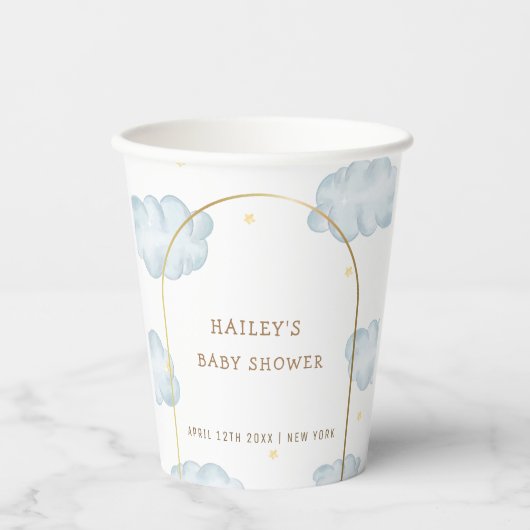 Niedlich Boho Star Cloud Arch Boy Babydusche Pappbecher (Vorderseite)