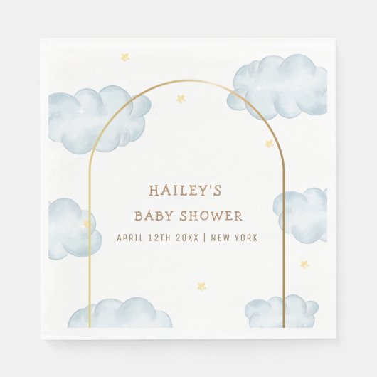 Niedlich Boho Star Cloud Arch Boy Babydusche Serviette (Vorderseite)