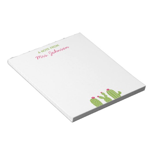 Niedlich Boho Succules Pink Blume Lehrerin Geschen Notizblock (angewinkelt)