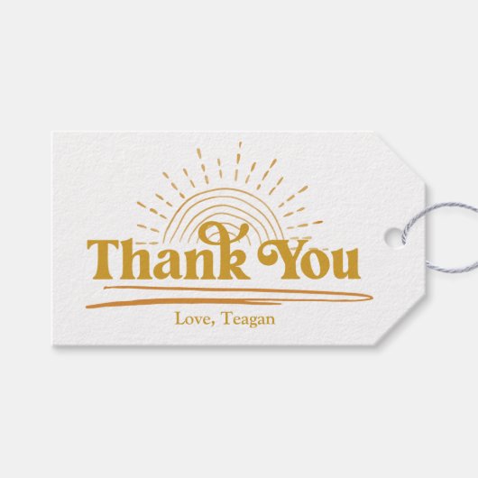 Niedlich Boho Sun Vielen Dank Geschenkanhänger (Vorderseite (Horizontal))