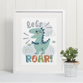 Niedlich Boho T-Rex Dinosaurier Kinder Zimmer Kind Poster