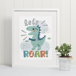 Niedlich Boho T-Rex Dinosaurier Kinder Zimmer Kind Poster